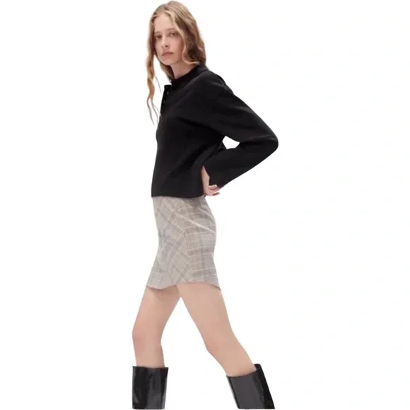 Zara Tan and Brown Pencil Mini Skirt for Work - Picture 2 of 7